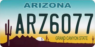 AZ license plate ARZ6077