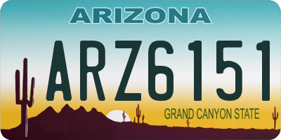 AZ license plate ARZ6151