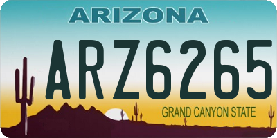 AZ license plate ARZ6265