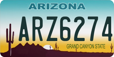 AZ license plate ARZ6274