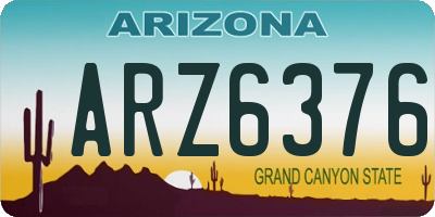 AZ license plate ARZ6376