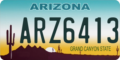 AZ license plate ARZ6413
