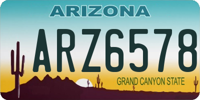AZ license plate ARZ6578