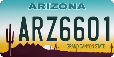 AZ license plate ARZ6601