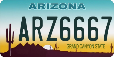 AZ license plate ARZ6667