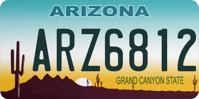 AZ license plate ARZ6812