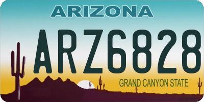 AZ license plate ARZ6828