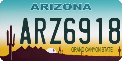 AZ license plate ARZ6918