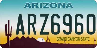 AZ license plate ARZ6960