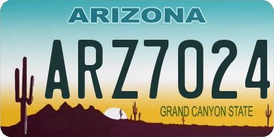 AZ license plate ARZ7024