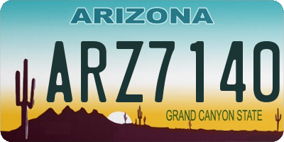 AZ license plate ARZ7140