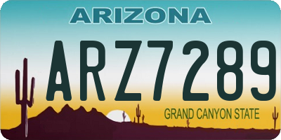 AZ license plate ARZ7289