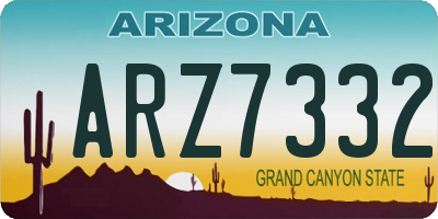AZ license plate ARZ7332