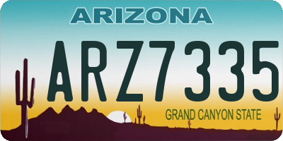 AZ license plate ARZ7335