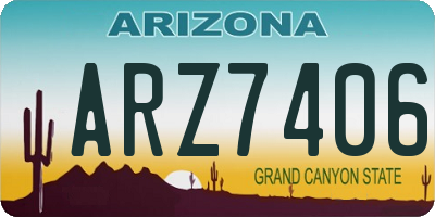 AZ license plate ARZ7406
