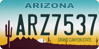 AZ license plate ARZ7537