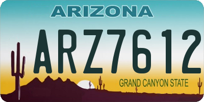 AZ license plate ARZ7612