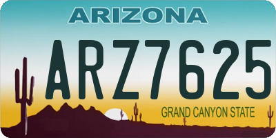 AZ license plate ARZ7625