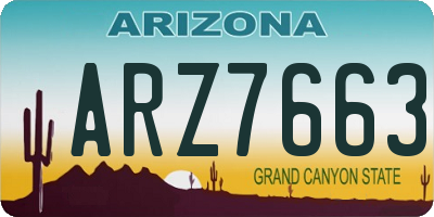 AZ license plate ARZ7663
