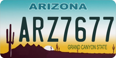 AZ license plate ARZ7677