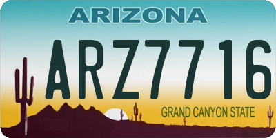 AZ license plate ARZ7716
