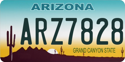 AZ license plate ARZ7828