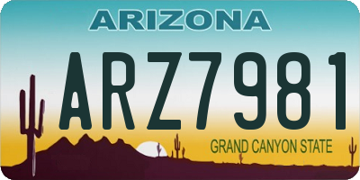AZ license plate ARZ7981