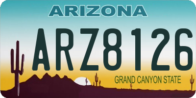 AZ license plate ARZ8126