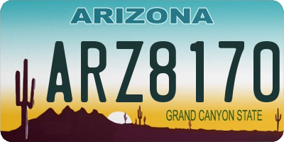 AZ license plate ARZ8170