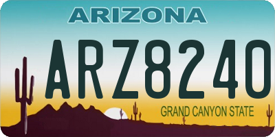 AZ license plate ARZ8240