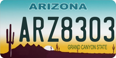 AZ license plate ARZ8303