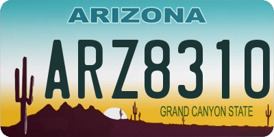 AZ license plate ARZ8310