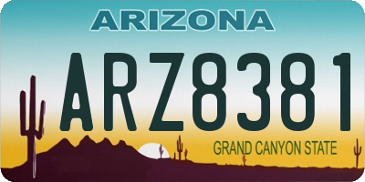 AZ license plate ARZ8381