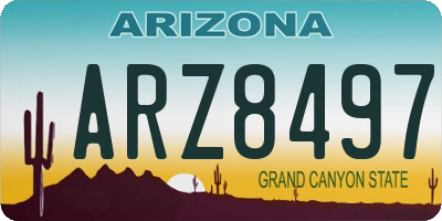 AZ license plate ARZ8497