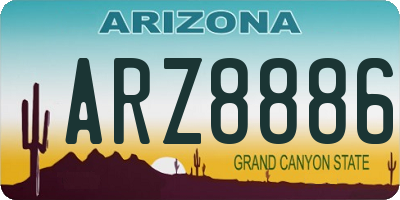 AZ license plate ARZ8886