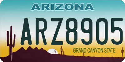 AZ license plate ARZ8905