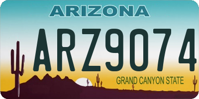 AZ license plate ARZ9074