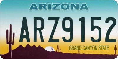 AZ license plate ARZ9152