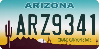 AZ license plate ARZ9341