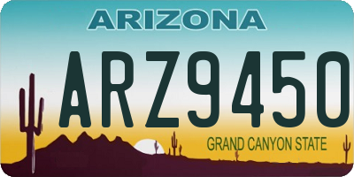 AZ license plate ARZ9450