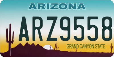 AZ license plate ARZ9558