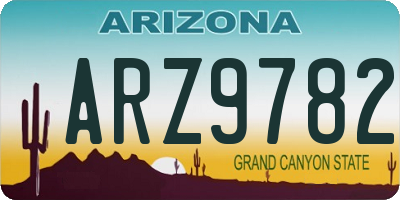 AZ license plate ARZ9782