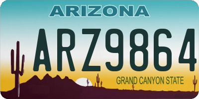 AZ license plate ARZ9864