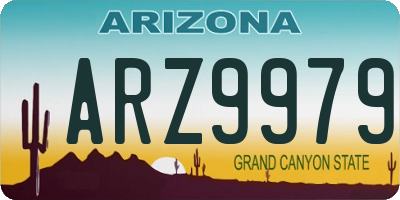 AZ license plate ARZ9979