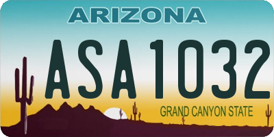 AZ license plate ASA1032