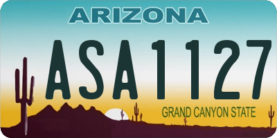 AZ license plate ASA1127