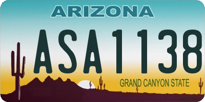 AZ license plate ASA1138
