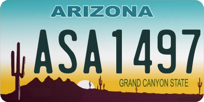 AZ license plate ASA1497