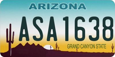 AZ license plate ASA1638