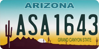 AZ license plate ASA1643